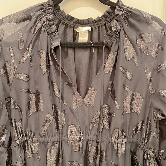 H&M Black Foil Print Maternity Party Dress- Never worn! - Picture 4 of 7